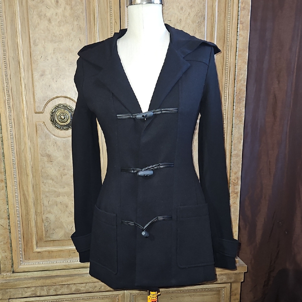 Bailey 44 Black Toggle Trench Coat With Hood